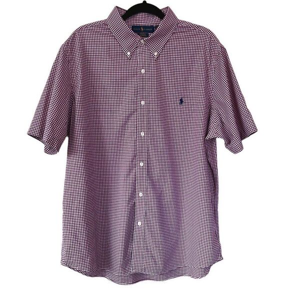 Ralph Lauren Untucked Fit Checkered Gingham Short Sleeve Button Down Size XL - Picture 1 of 5